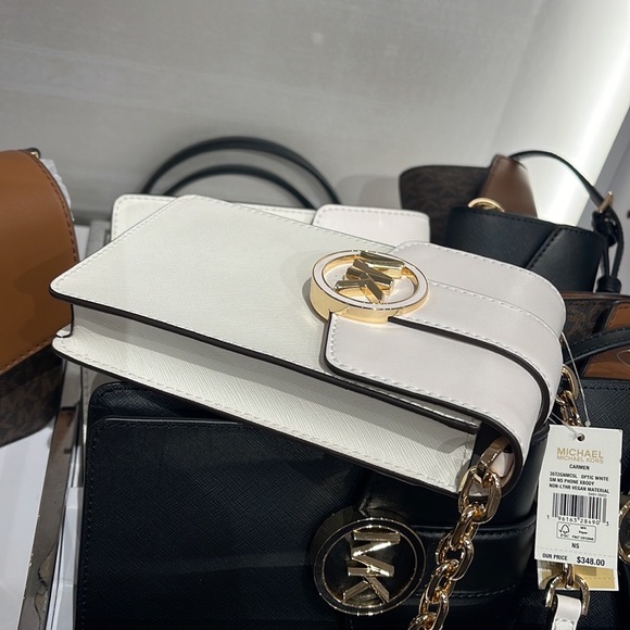 MICHAEL KORS CARMEN SMALL FAUX LEATHER PHONE CROSSBODY BAG - Picture 8 of 16